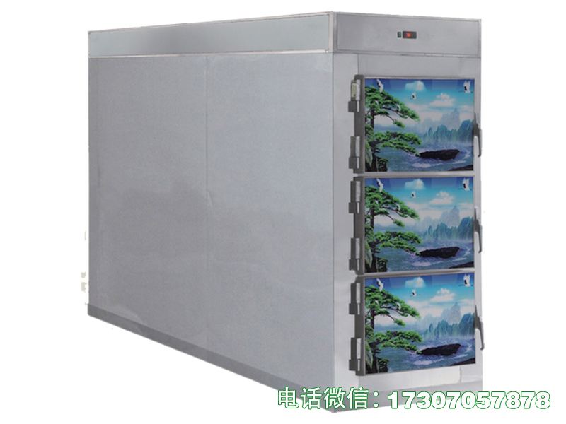 死人冷冻柜专为遗体冷冻防腐设计，制冷性能达标，结构实用易操作，适配小型殡仪馆、社区殡葬服务点遗体基础冷冻存放，性价比高密封性好。