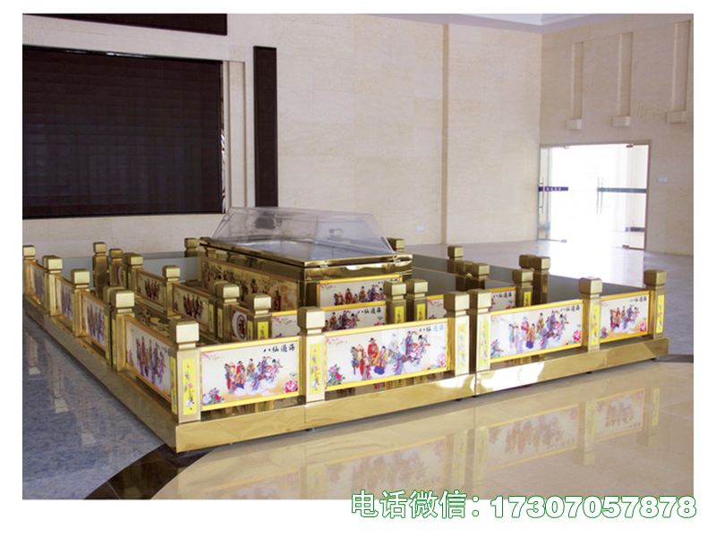 殡葬瞻仰告别台是通用型殡葬瞻仰告别设备，结构坚固，外观庄重，台面防滑稳固，适配各类殡葬场景，便于亲友瞻仰与工作人员操作，清洁便捷，符合殡葬行业标准。